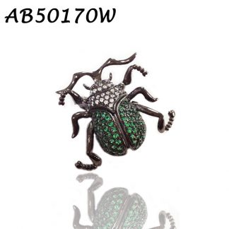 Beetle Pave Color CZ Brooch - AB50170W