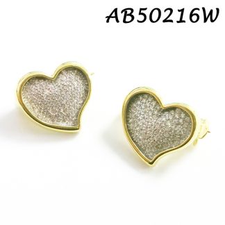 Heart Pave CZ Brooch - AB50216W