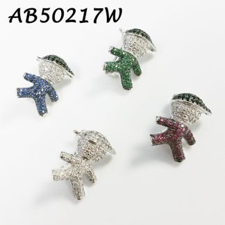Boy Kid Pave Color CZ Brooch - AB50217W