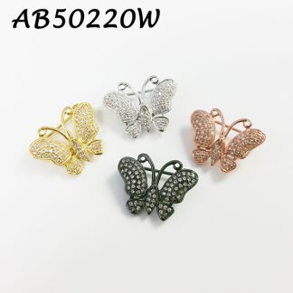 Butterfly Small Pave CZ Brooch - AB50220W