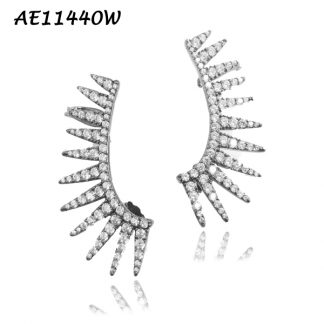 Spike Pave CZ Crawler Earring