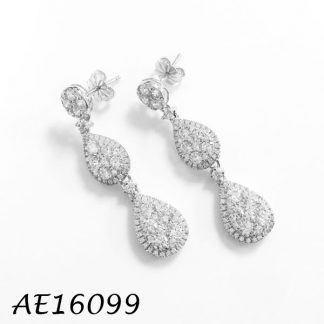 Tear Drops Pave CZ Earring
