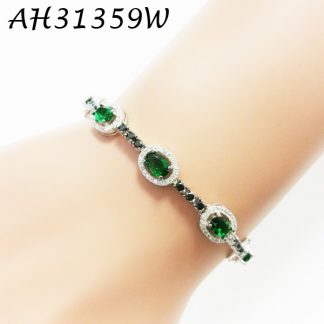 CZ Halo Around Oval Brilliant Bracelet - AH31359W