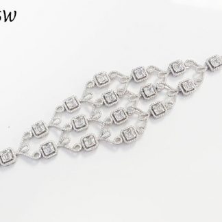Chandelier Style Princess Cut and Tear Drop CZ Bracelet - AH31524W