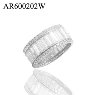 Channel Set Baguette CZ Eternity Ring - AR600202W