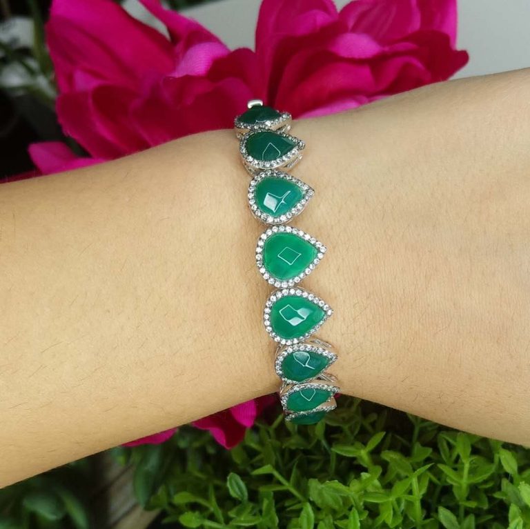 GEM40363WGRAGWGP- GREEN AGATE BANGLE MIN.$100 -20% 6PCS-30% 12PCS-40%