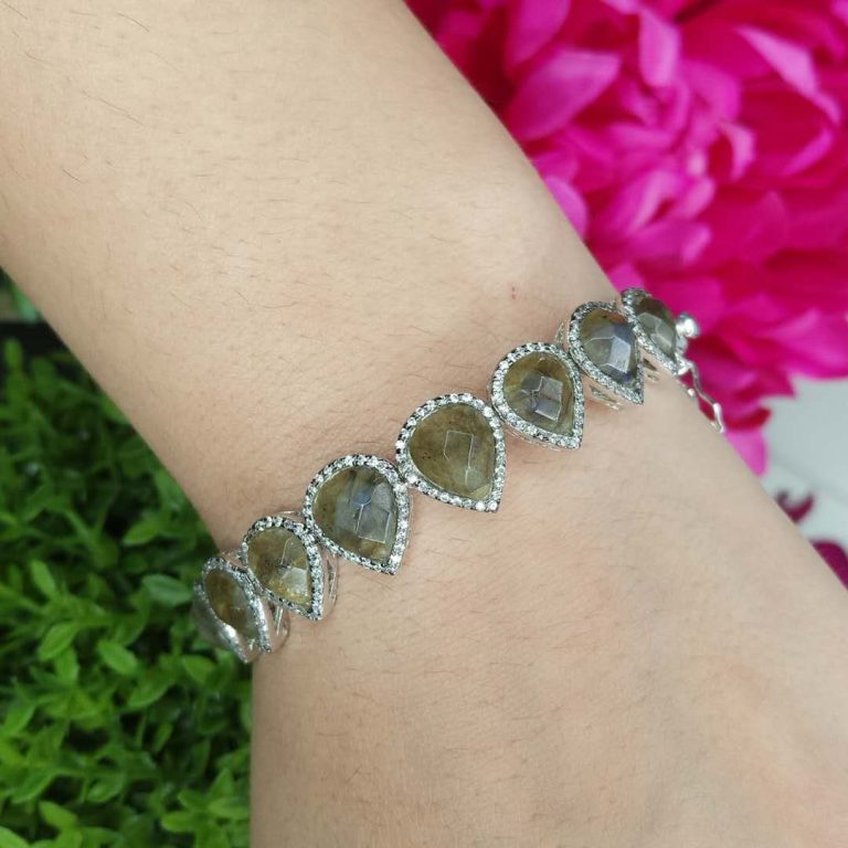 GEM40363WLABWGP-LABRADORITE BANGLE MIN.$100 -20% 6PCS-30% 12PCS-40%