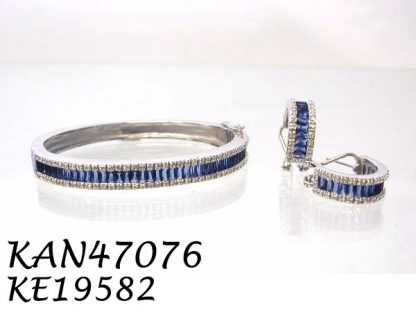 Large Channel Set Baguette and Pave CZ Bangle - KAN47076