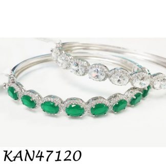 Oval Dazzling Color Stones Bangle - KAN47120
