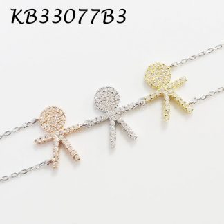 3 Boys Pave CZ Bracelet - KB33077B3