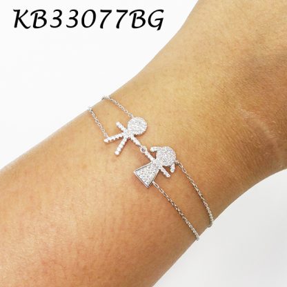 Boy & Girl Pave CZ Bracelet - KB33077BG
