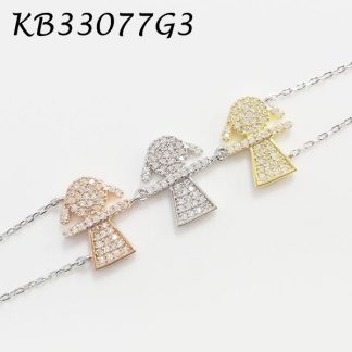 3 Girls Pave CZ Bracelet - KB33077G3