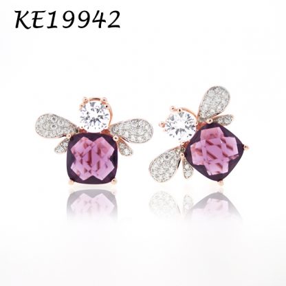 Candy Bee Colorful CZ Earring - KE19942, Matching Necklace PGN29942