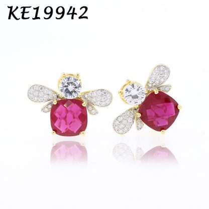 Candy Bee Colorful CZ Earring - KE19942, Matching Necklace PGN29942