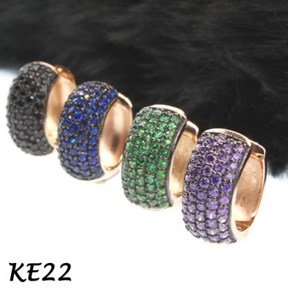 Wide Pave CZ Huggie-KE22