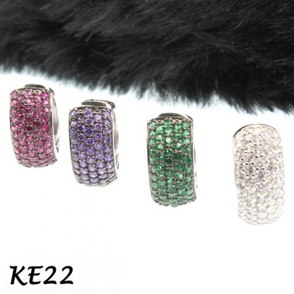 Wide Pave CZ Huggie-KE22
