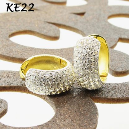 Wide Pave CZ Huggie-KE22