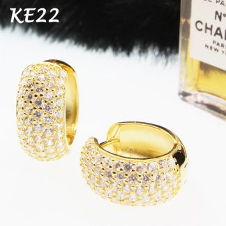 Wide Pave CZ Huggie-KE22