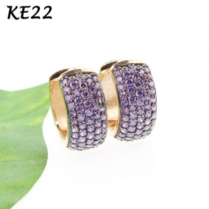 Wide Pave CZ Huggie-KE22