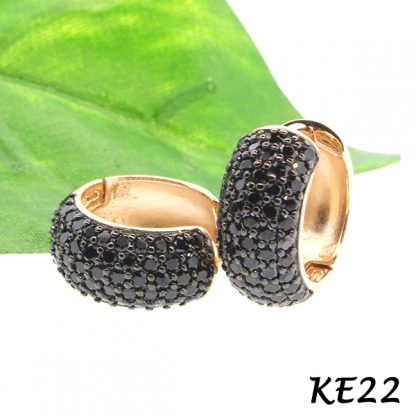 Wide Pave CZ Huggie-KE22