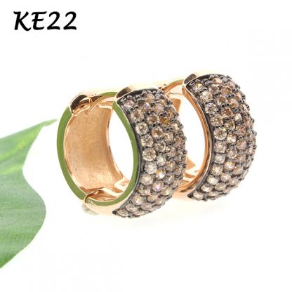 Wide Pave CZ Huggie-KE22