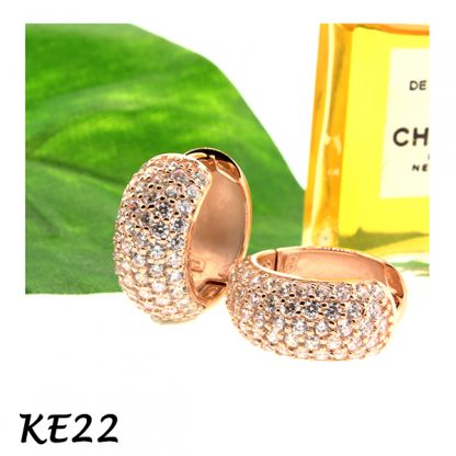 Wide Pave CZ Huggie-KE22