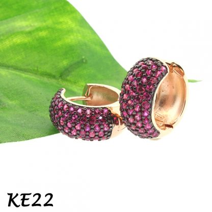 Wide Pave CZ Huggie-KE22