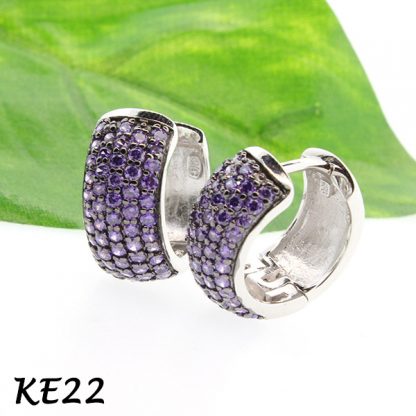 Wide Pave CZ Huggie-KE22
