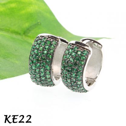 Wide Pave CZ Huggie-KE22