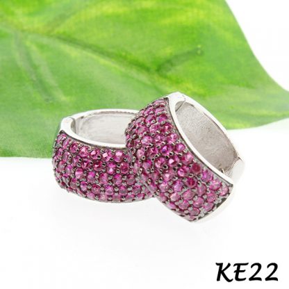 Wide Pave CZ Huggie-KE22