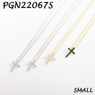 Baby Cross Pave CZ  Silver Necklace - PGN22067S