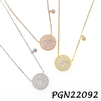 Ball Pave Dot Necklace - PGN22092