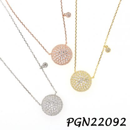Ball Pave Dot Necklace - PGN22092
