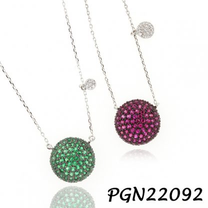 Ball Pave Dot Necklace - PGN22092