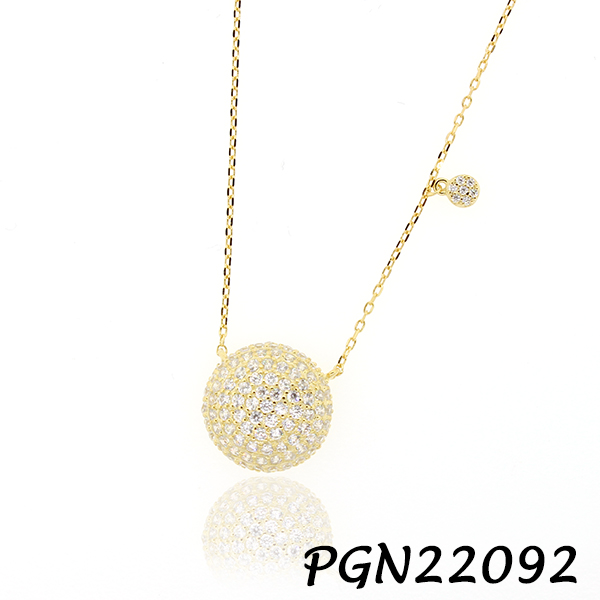Ball Pave Dot Necklace - PGN22092