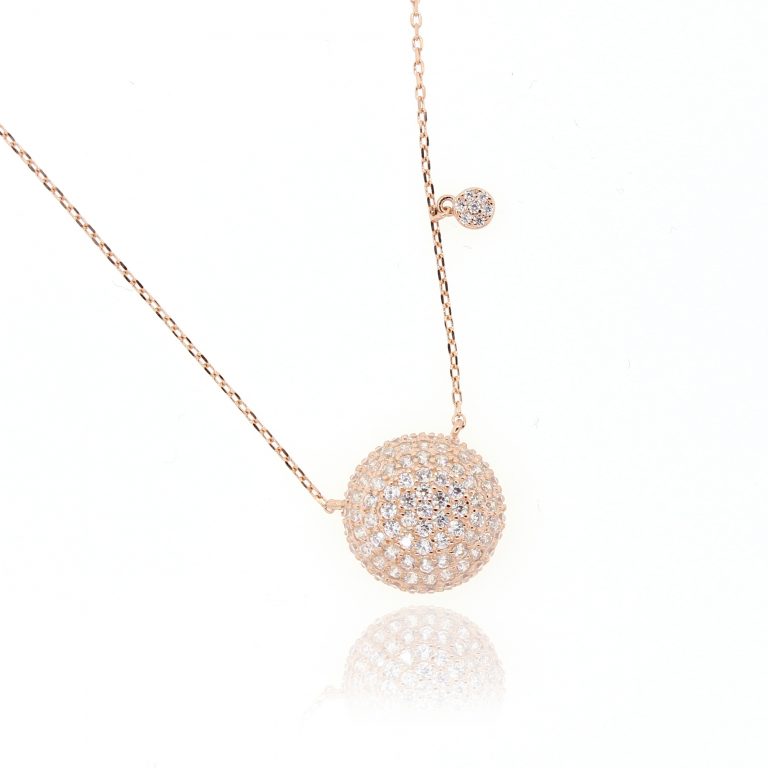 Ball Pave Dot Necklace - PGN22092