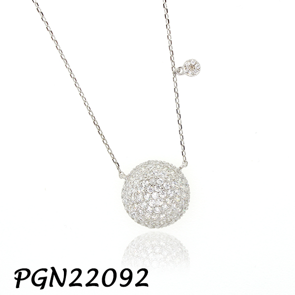 Ball Pave Dot Necklace - PGN22092
