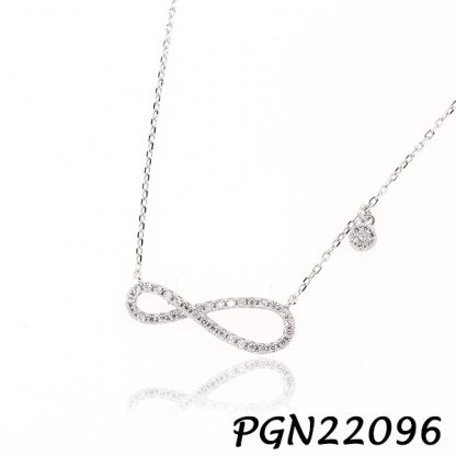 Infinity Pave CZ Silver Necklace - PGN22096