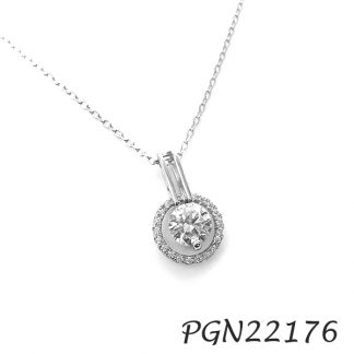 Halo Dancing Solitaire CZ Necklace - PGN22176